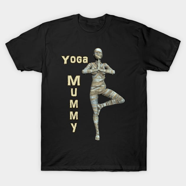 Yoga Mummy Tree Pose T-Shirt by Captain Peter Designs